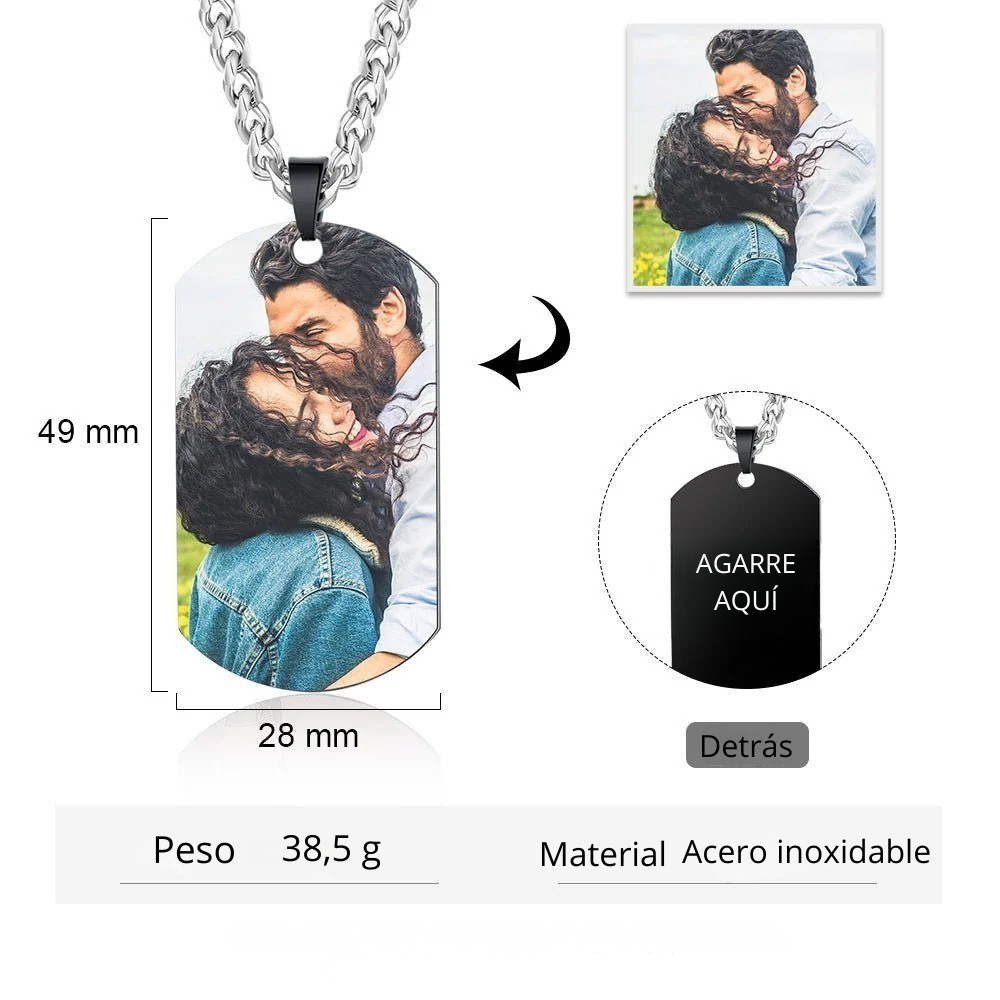 Colgante alargado grabado